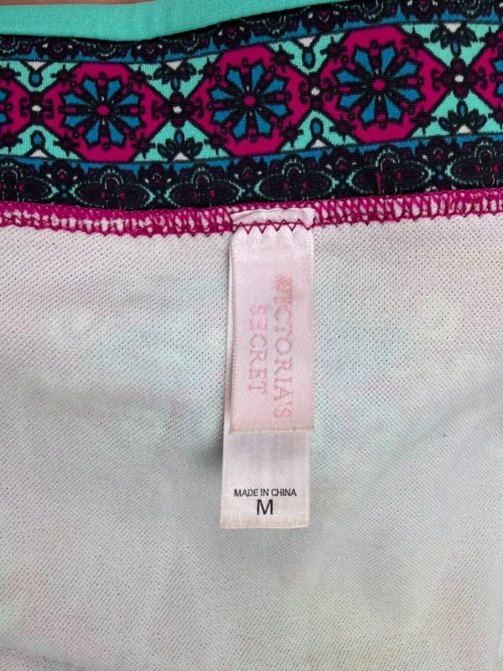 Victoria's Secret Pink Pailsey Print Bikini Bottom Sz Medium Beach Boho Festival